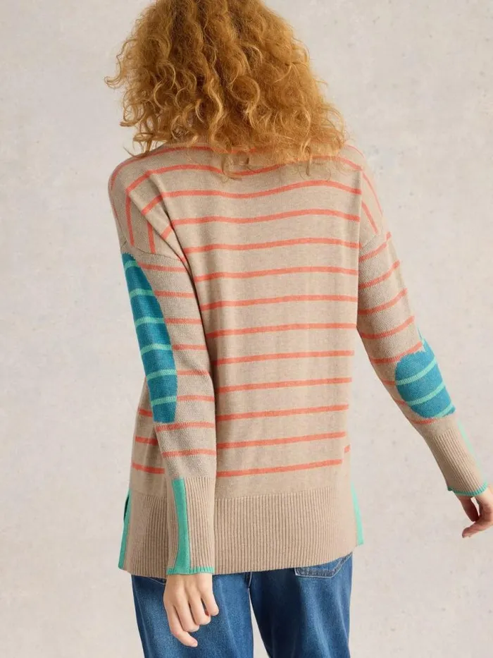 Women OLIVE HEART JUMPER Natural Multi White Stuff Knitwear