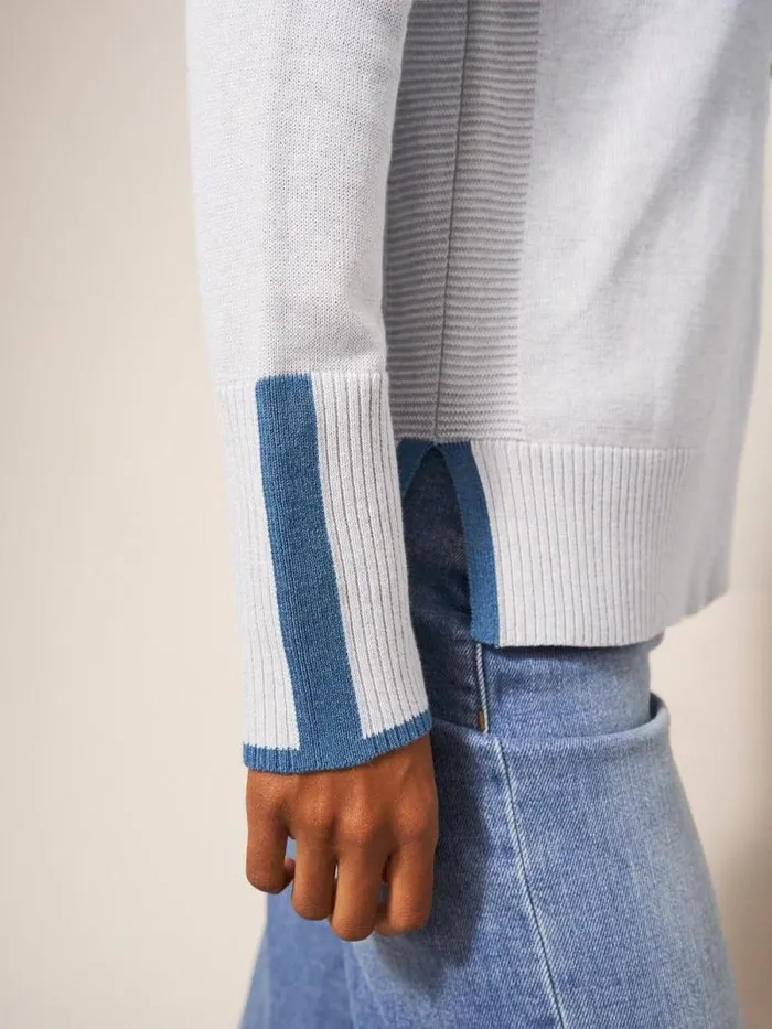 Women Olive Knitted Jumper Light Grey White Stuff Knitwear