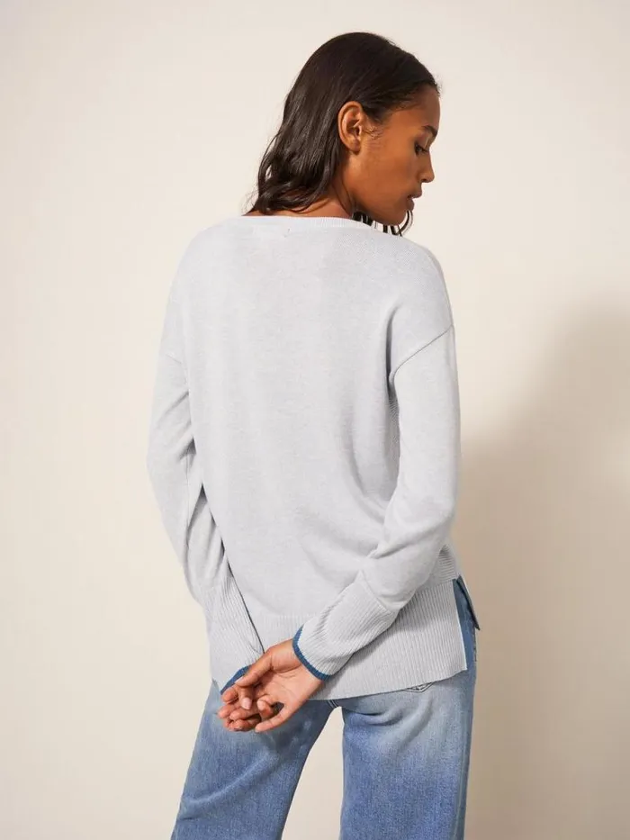Women Olive Knitted Jumper Light Grey White Stuff Knitwear Women Olive Knitted Jumper Light Grey White Stuff Knitwear