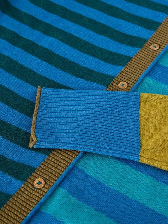 Women OLIVE STRIPE CREW NECK JUMPER Blue Multi White Stuff Knitwear