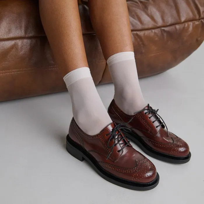 Women Openwork Derbies Brown JONAK Derbies Oxfords