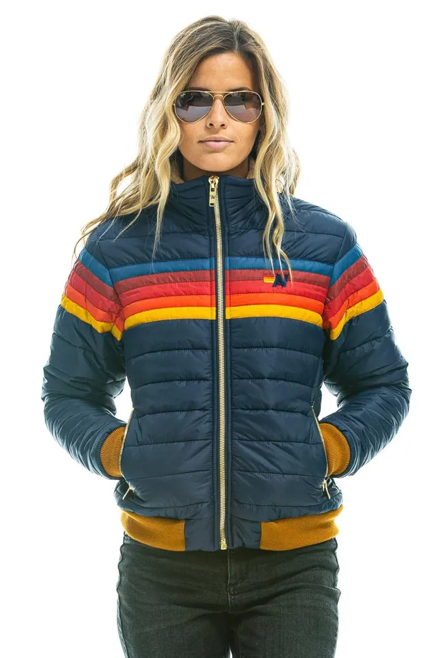 Women Outerwear Aviator Nation 5 STRIPE JACKET 8211 NAVY