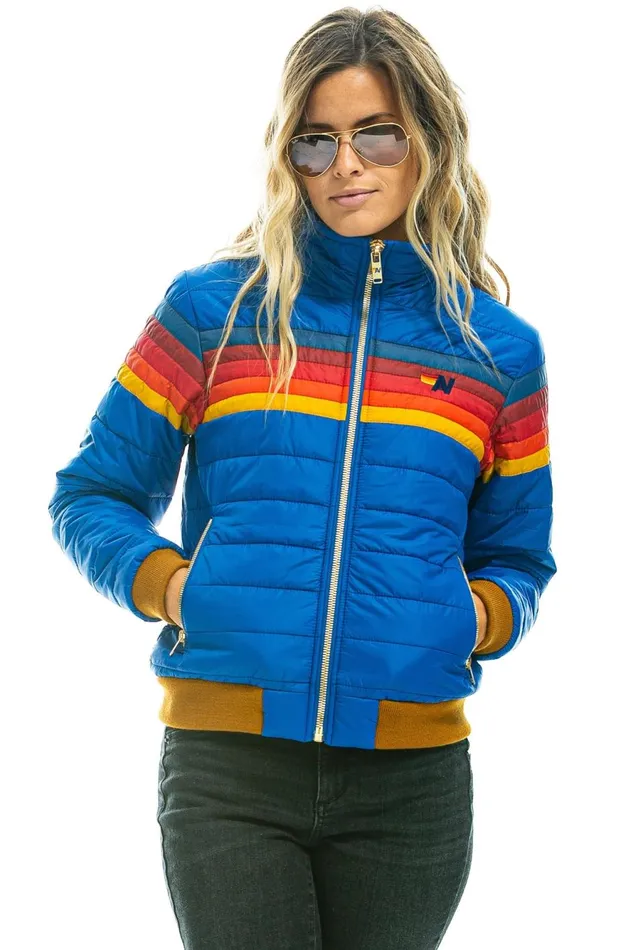 Women Outerwear Aviator Nation 5 STRIPE JACKET 8211 SNORKEL BLUE Women Outerwear Aviator Nation 5 STRIPE JACKET 8211 SNORKEL BLUE