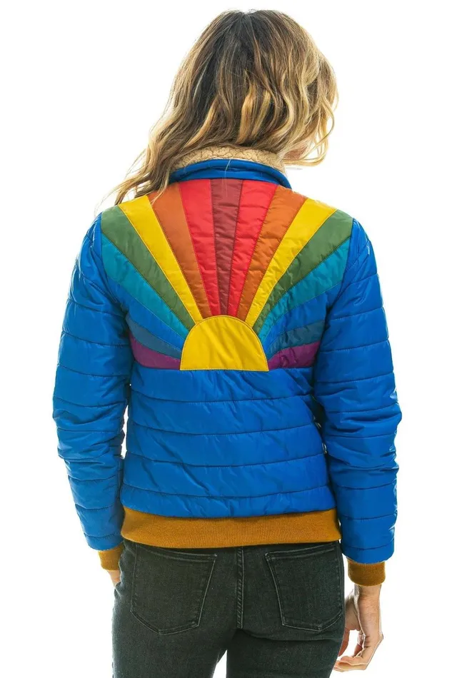 Women Outerwear Aviator Nation SUNBURST JACKET 8211 SNORKEL BLUE