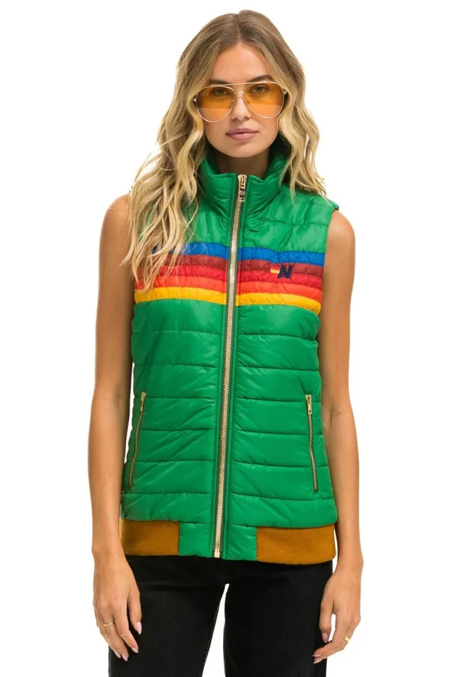 Women Outerwear Aviator Nation WOMEN039S 5 STRIPE VEST 8211 AMAZON