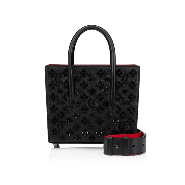 Women Paloma Mini Top Handle Bag 8211 Grained Calf Leather And Spikes Loubinthesky 8211 Black Christian Louboutin Crossbody Bags