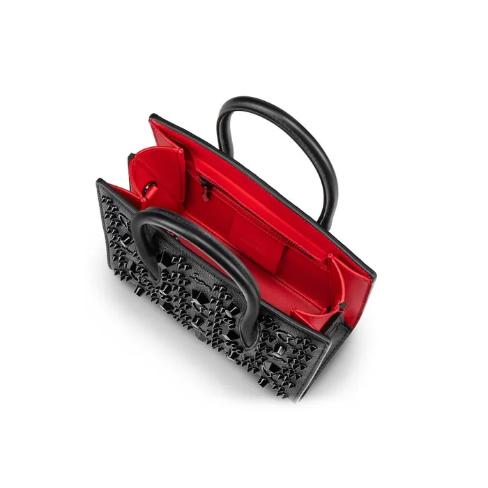 Women Paloma Mini Top Handle Bag 8211 Grained Calf Leather And Spikes Loubinthesky 8211 Black Christian Louboutin Crossbody Bags