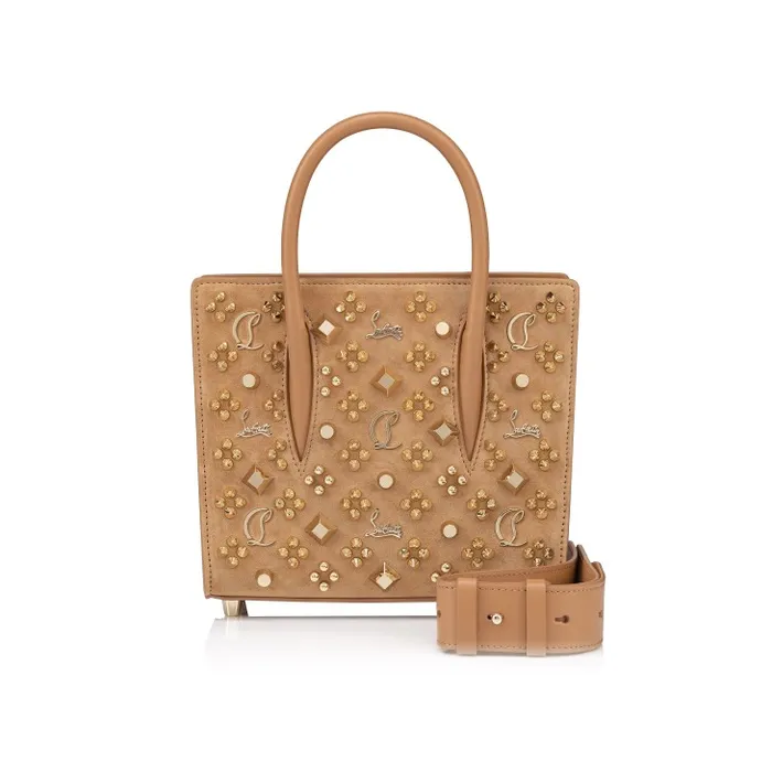 Women Paloma Mini Top Handle Bag 8211 Veau Velours Calf Leather And Spikes Loubinthesky 8211 Lionne Christian Louboutin Mini Bags