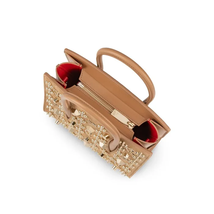 Women Paloma Mini Top Handle Bag 8211 Veau Velours Calf Leather And Spikes Loubinthesky 8211 Lionne Christian Louboutin Mini Bags