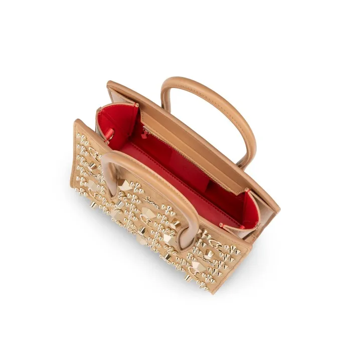 Women Paloma Mini Top Handle Bag 8211 Veau Velours Calf Leather And Spikes Loubinthesky 8211 Lionne Christian Louboutin Mini Bags