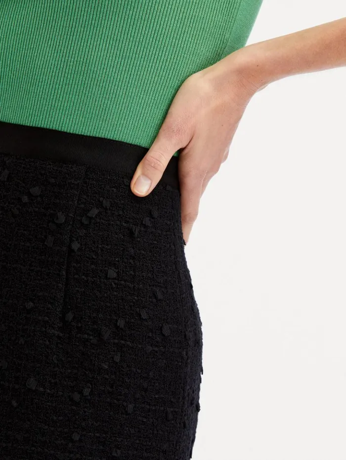 Women Pants and Skirts Oscar De La Renta Ribbon Tweed Pencil Skirt Black