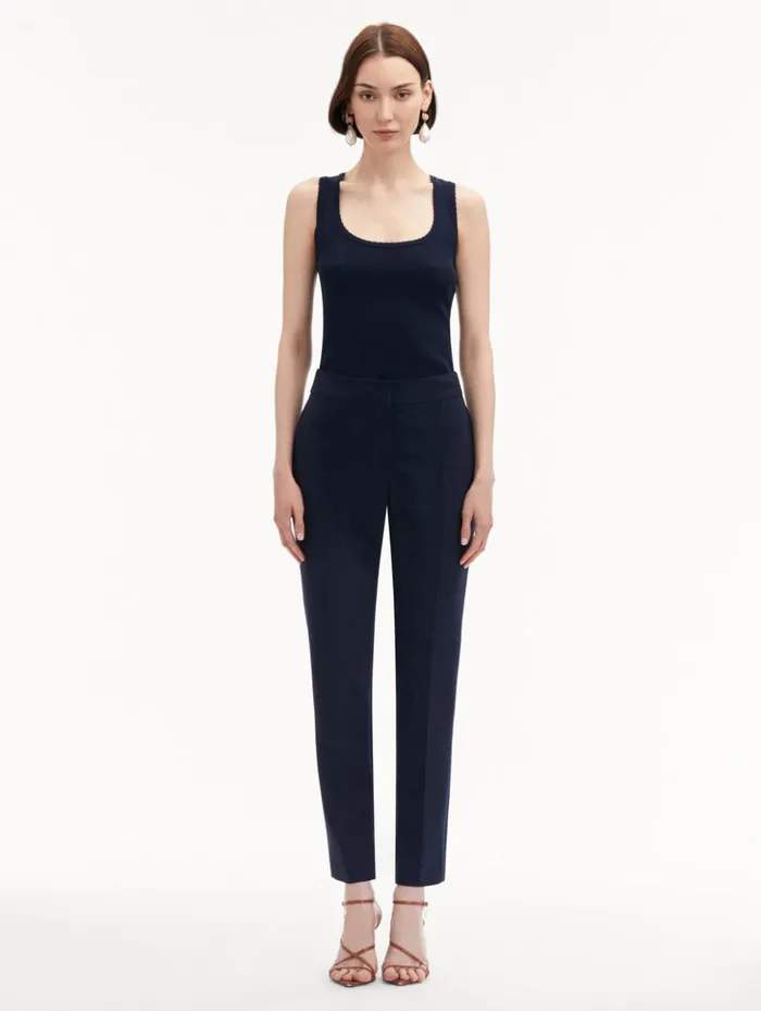 Women Pants and Skirts Oscar De La Renta ZipFront Skinny Pant Navy Women Pants and Skirts Oscar De La Renta ZipFront Skinny Pant Navy