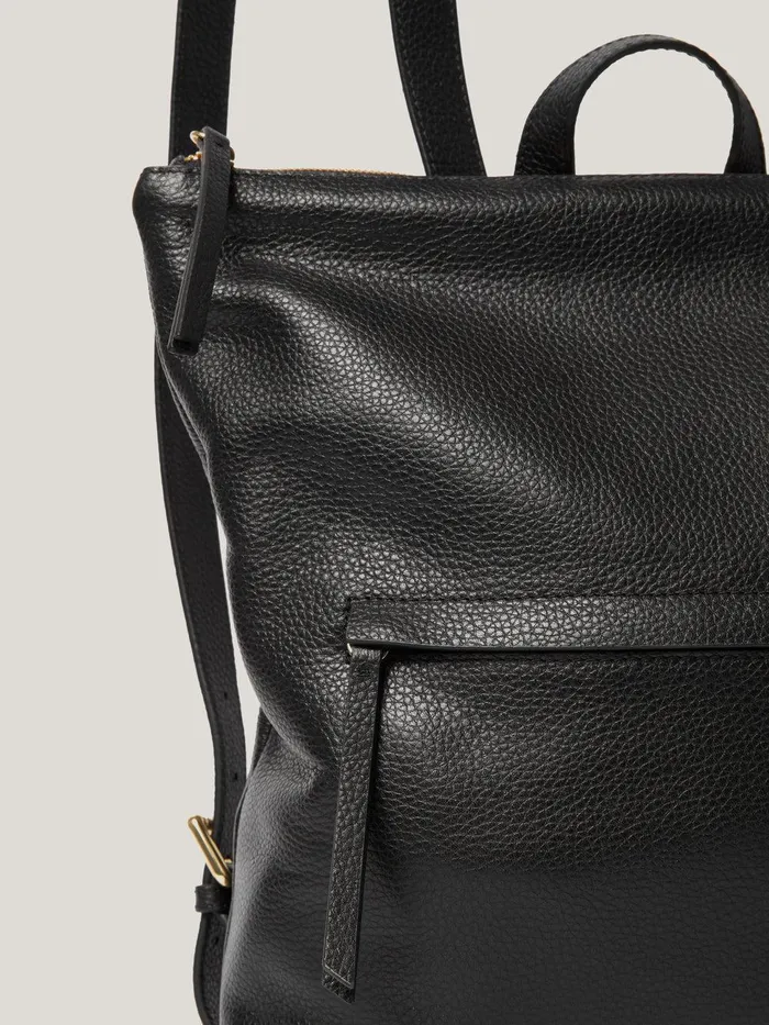 Women Pebble Leather Backpack Black Jigsaw Wallets and Card Holders