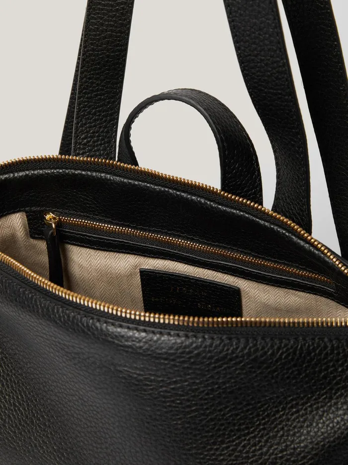 Women Pebble Leather Backpack Black Jigsaw Wallets and Card Holders