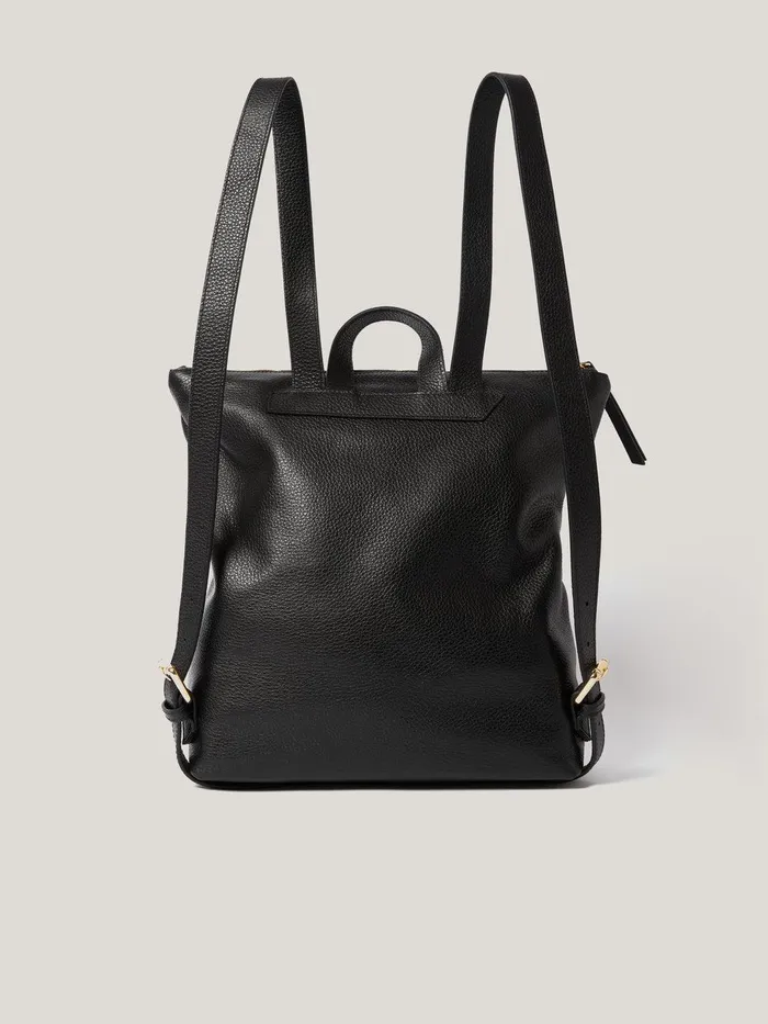 Women Pebble Leather Backpack Black Jigsaw Wallets and Card Holders