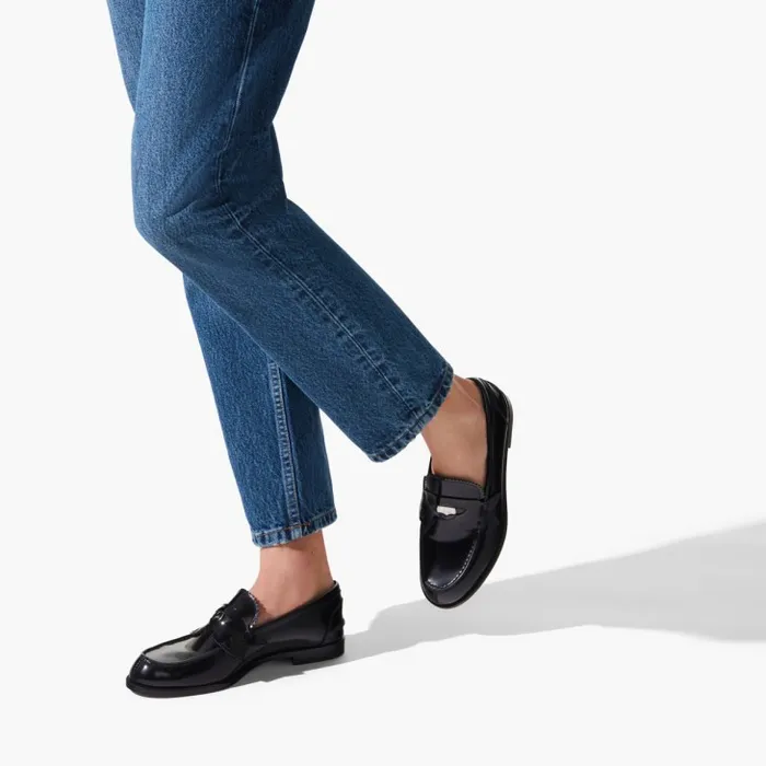 Women Penny Loafers 8211 Abrasivato Calf Leather 8211 Black Christian Louboutin Flats and Loafers Women Penny Loafers 8211 Abrasivato Calf Leather 8211 Black Christian Louboutin Flats and Loafers
