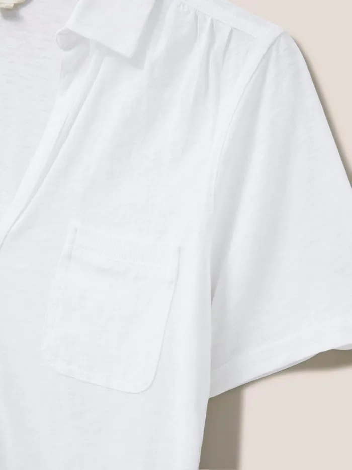 Women Penny Pocket Jersey Shirt Brilliant White White Stuff Shirts and Blouses Women Penny Pocket Jersey Shirt Brilliant White White Stuff Shirts and Blouses