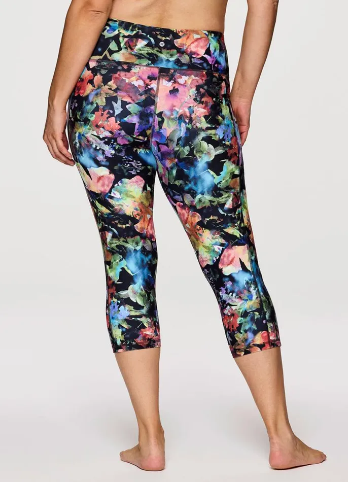 Women Plus Blooming For You Capri Multi RBX Active Leggings