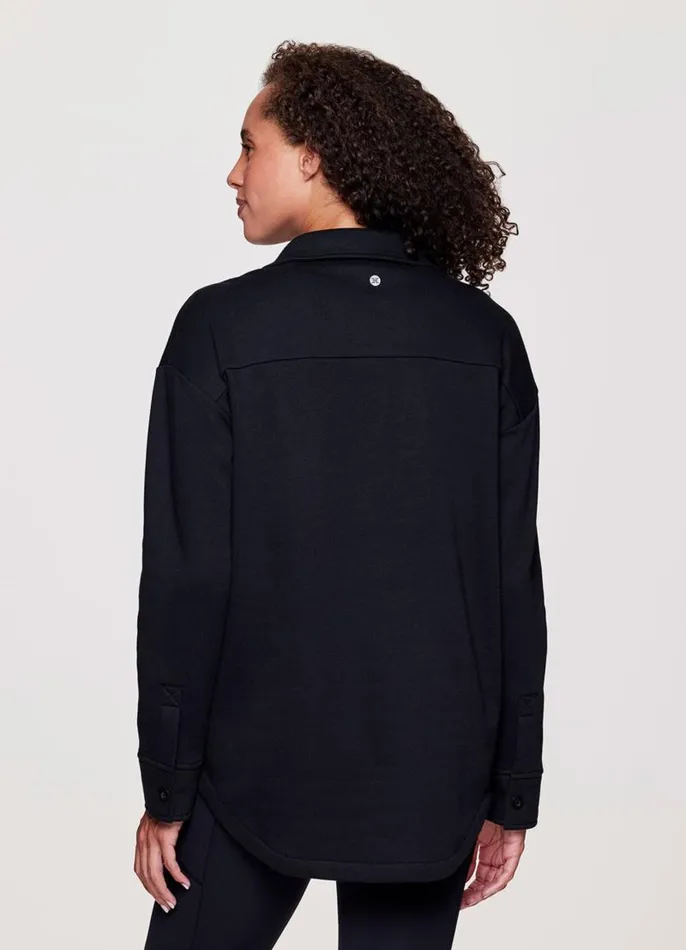 Women Prime Weekend Shirt Jacket Black RBX Active Long Sleeve