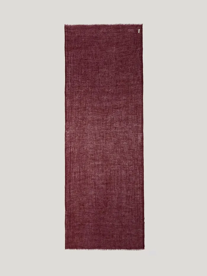 Women Pure Cashmere Gauze Scarf Burgundy Jigsaw Ponchos and Scarves