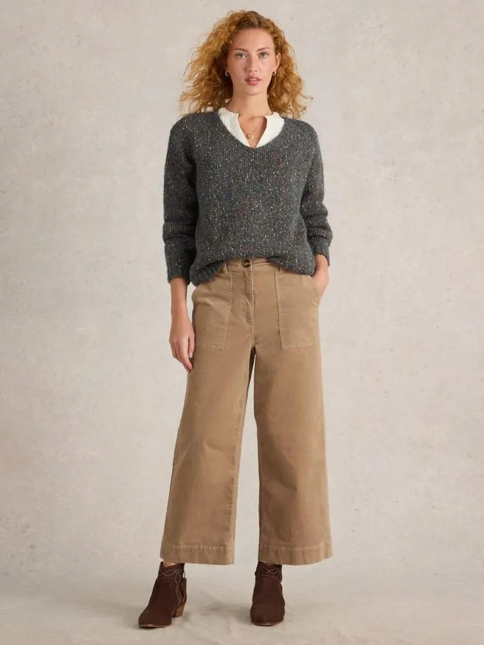 Women Romy Cord Culottes Light Natural White Stuff Trousers
