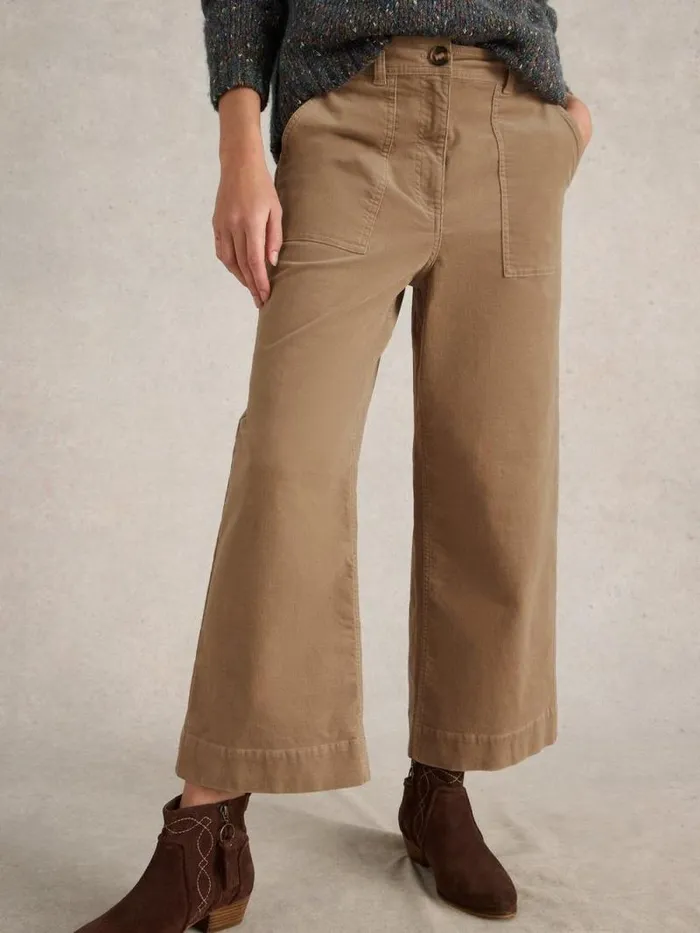 Women Romy Cord Culottes Light Natural White Stuff Trousers