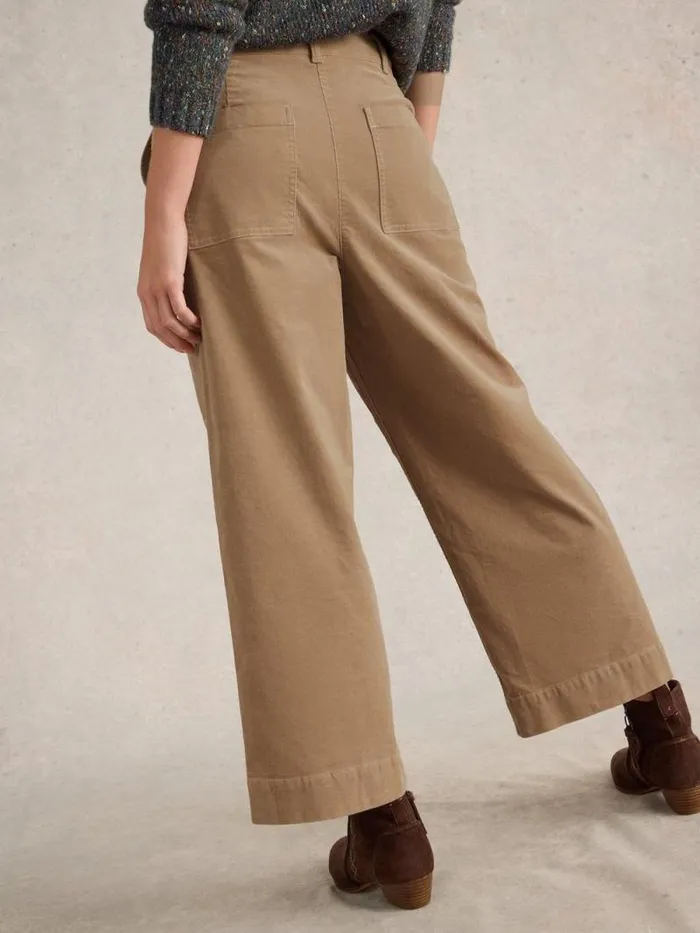 Women Romy Cord Culottes Light Natural White Stuff Trousers
