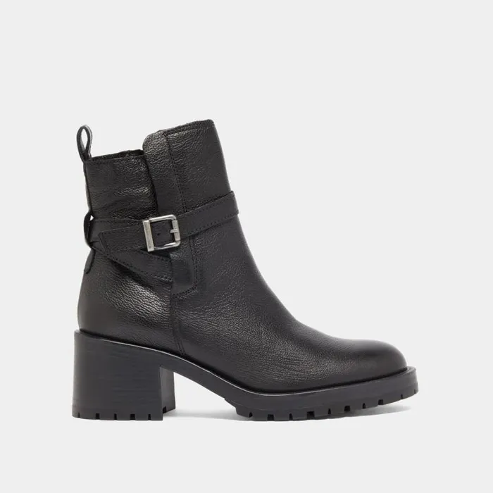 Women Roundtoe Buckle Boots Black JONAK Ankle Boots Lowboots