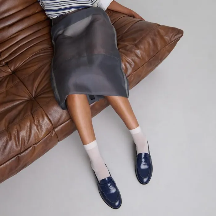 Women Roundtoe Loafers Blue JONAK Loafers