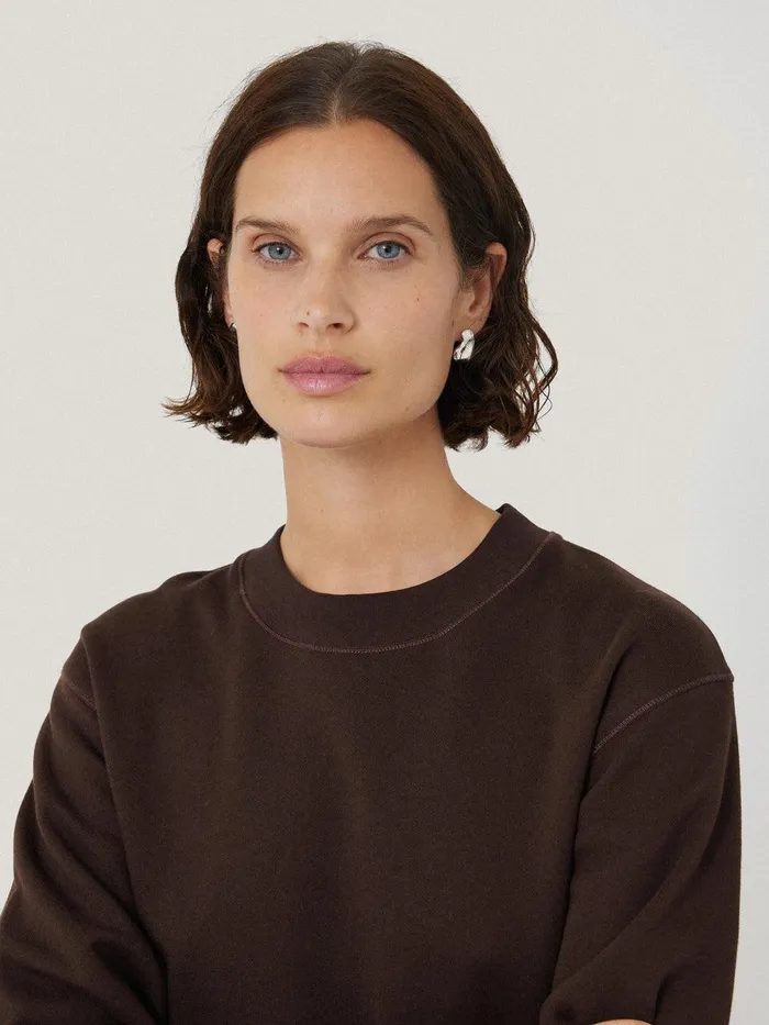 Women Satin Cuff Jersey Sweatshirt Chocolate Jigsaw Pyjamas and Loungewear