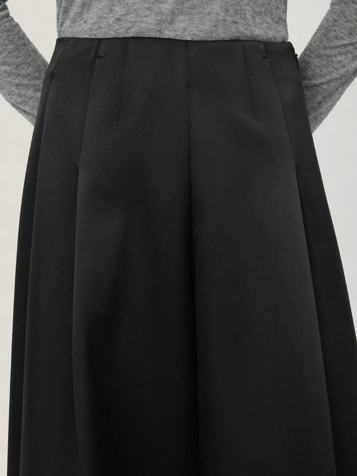 Women Satin Volume Trouser Black Jigsaw Trousers
