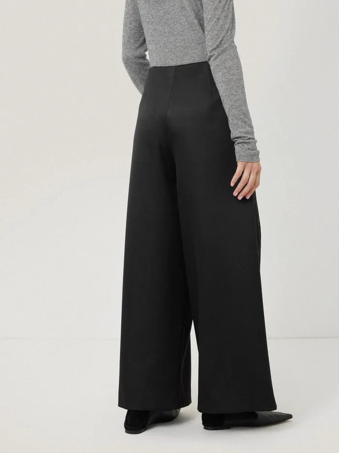 Women Satin Volume Trouser Black Jigsaw Trousers