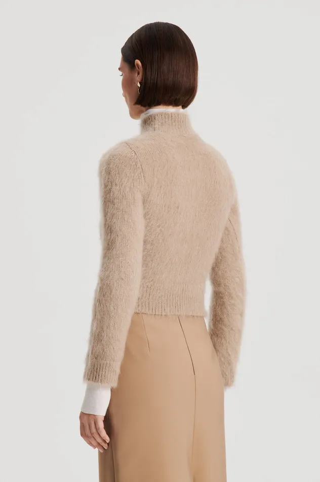 Women Scanlan Theodore BRUSHED MOHAIR SLIM SWEATER NOUGAT Knitwear