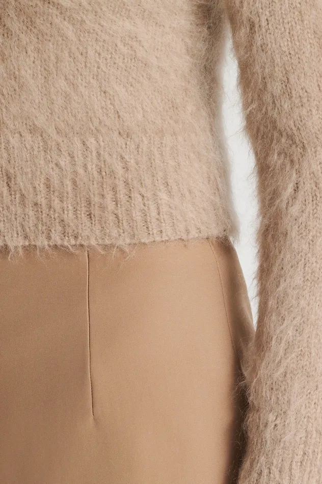 Women Scanlan Theodore BRUSHED MOHAIR SLIM SWEATER NOUGAT Knitwear
