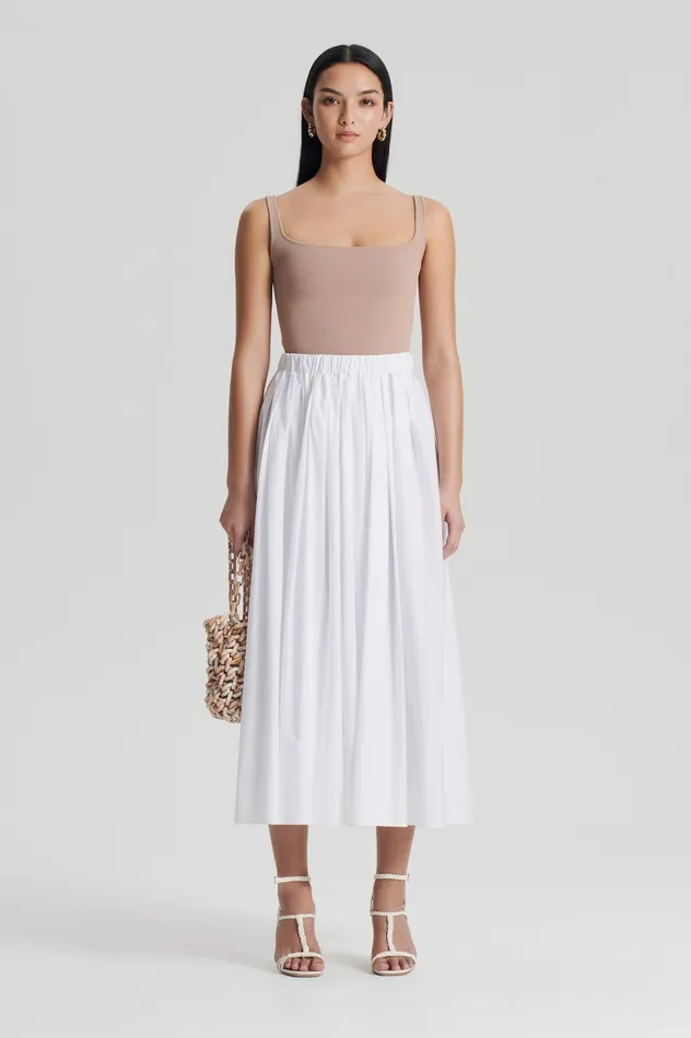 Women Scanlan Theodore CREPE KNIT SQUARE CAMISOLE OAT Knitwear