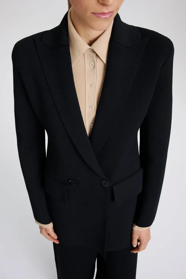Women Scanlan Theodore CREPE KNIT TAILORED BLAZER BLACK Knitwear Women Scanlan Theodore CREPE KNIT TAILORED BLAZER BLACK Knitwear
