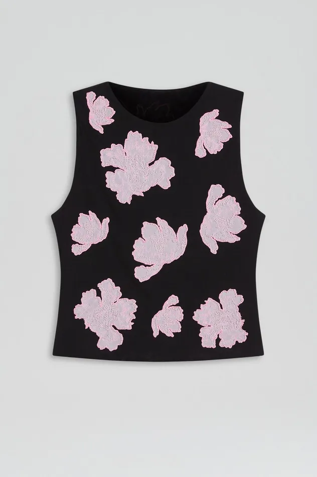 Women Scanlan Theodore EMBROIDERED FLORAL MESH TOP BLACKPINK Tops Women Scanlan Theodore EMBROIDERED FLORAL MESH TOP BLACKPINK Tops