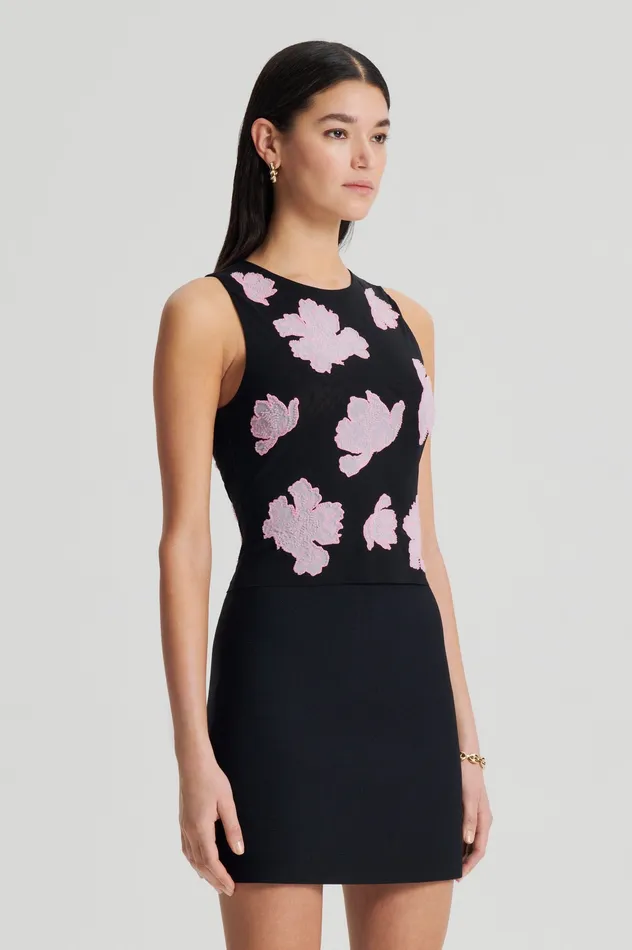 Women Scanlan Theodore EMBROIDERED FLORAL MESH TOP BLACKPINK Tops Women Scanlan Theodore EMBROIDERED FLORAL MESH TOP BLACKPINK Tops