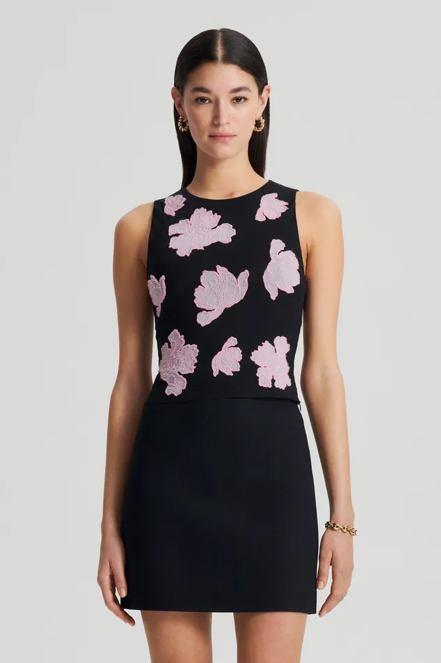Women Scanlan Theodore EMBROIDERED FLORAL MESH TOP BLACKPINK Tops Women Scanlan Theodore EMBROIDERED FLORAL MESH TOP BLACKPINK Tops