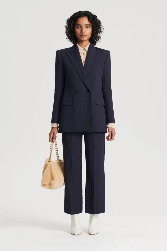 Women Scanlan Theodore TAILORED DRAPE JACKET NAVY Jackets
