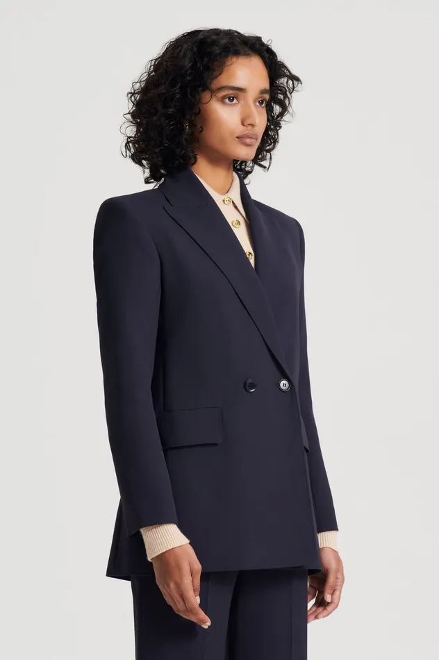 Women Scanlan Theodore TAILORED DRAPE JACKET NAVY Jackets