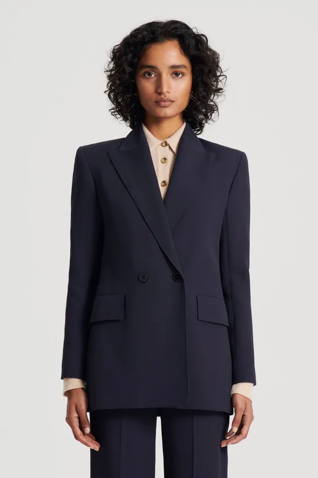 Women Scanlan Theodore TAILORED DRAPE JACKET NAVY Jackets