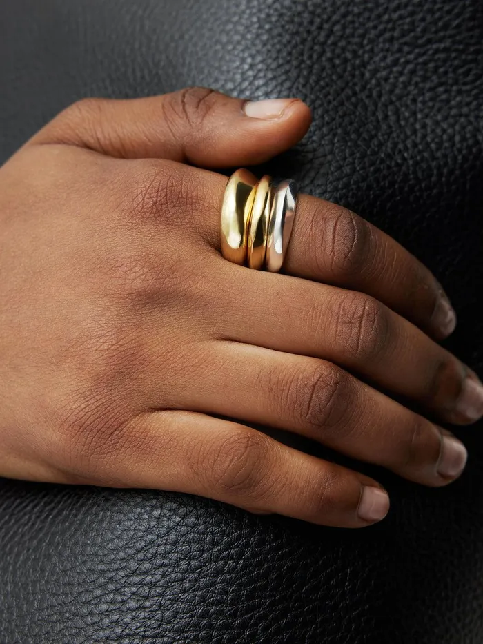 Women Sculptural Ring Set Multi Jigsaw Jewellery