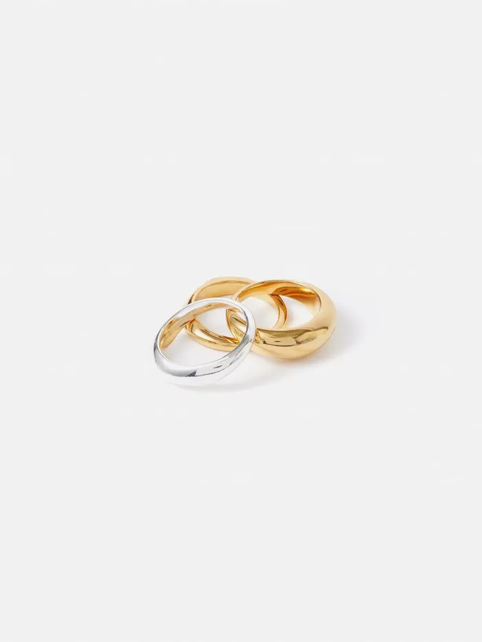 Women Sculptural Ring Set Multi Jigsaw Jewellery