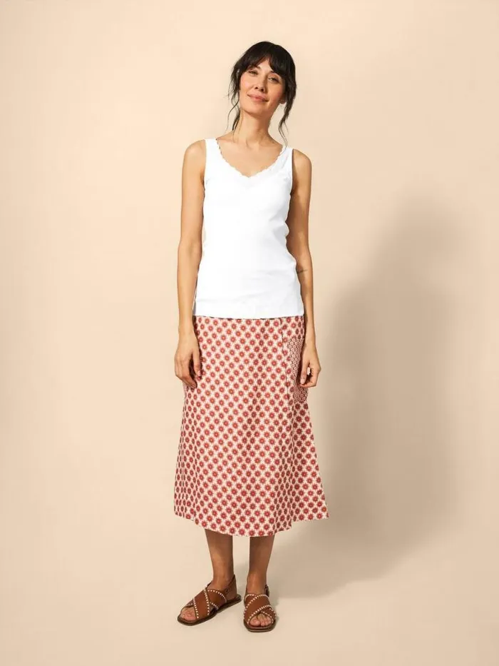 Women SEABREEZE VEST V NECK Brilliant White White Stuff Tops and Tees
