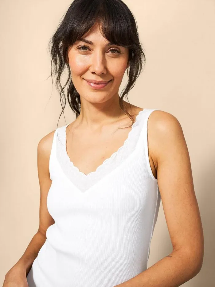 Women SEABREEZE VEST V NECK Brilliant White White Stuff Tops and Tees Women SEABREEZE VEST V NECK Brilliant White White Stuff Tops and Tees