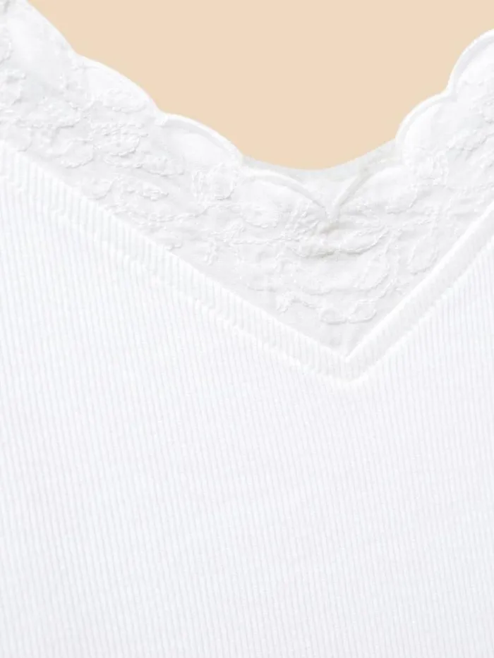 Women SEABREEZE VEST V NECK Brilliant White White Stuff Tops and Tees Women SEABREEZE VEST V NECK Brilliant White White Stuff Tops and Tees