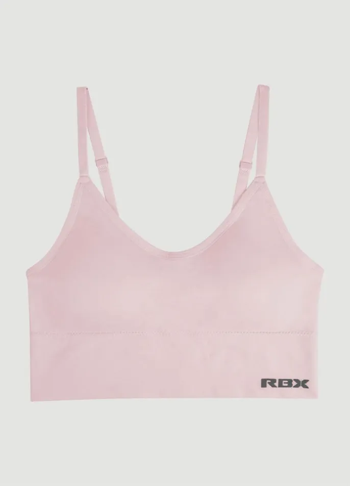 Women Seamless Longline Bralette 2Pack Pinkblack RBX Active Sports Bras