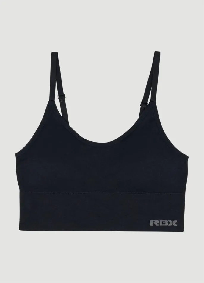 Women Seamless Longline Bralette 2Pack Pinkblack RBX Active Sports Bras