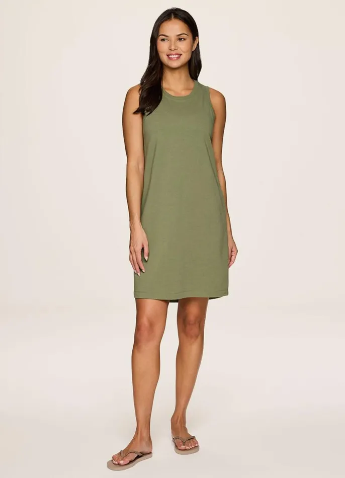 Women Seaside French Terry Dress Olive RBX Active Dresses